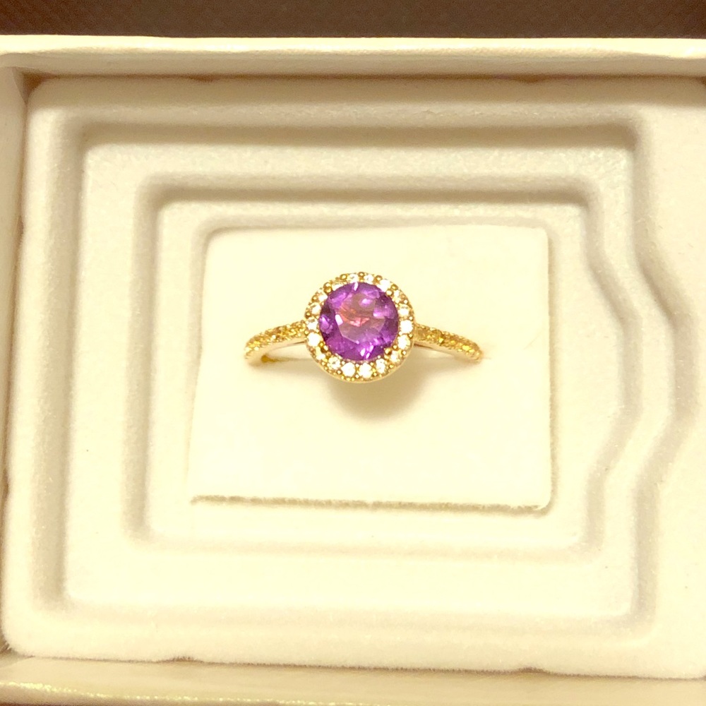10K Gold Amethyst ring sz7